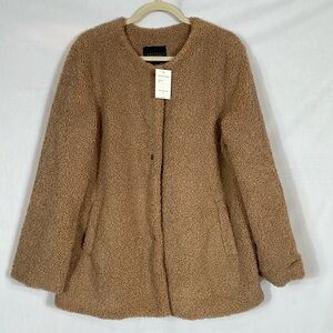 Sanctuary Los Angelos Snap Teddy Coat NWT Size L Tan